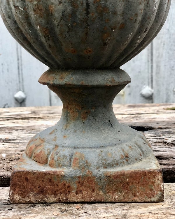 French antique, cast iron garden urn