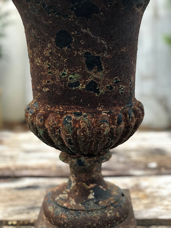 French 1920's, cast iron garden urn