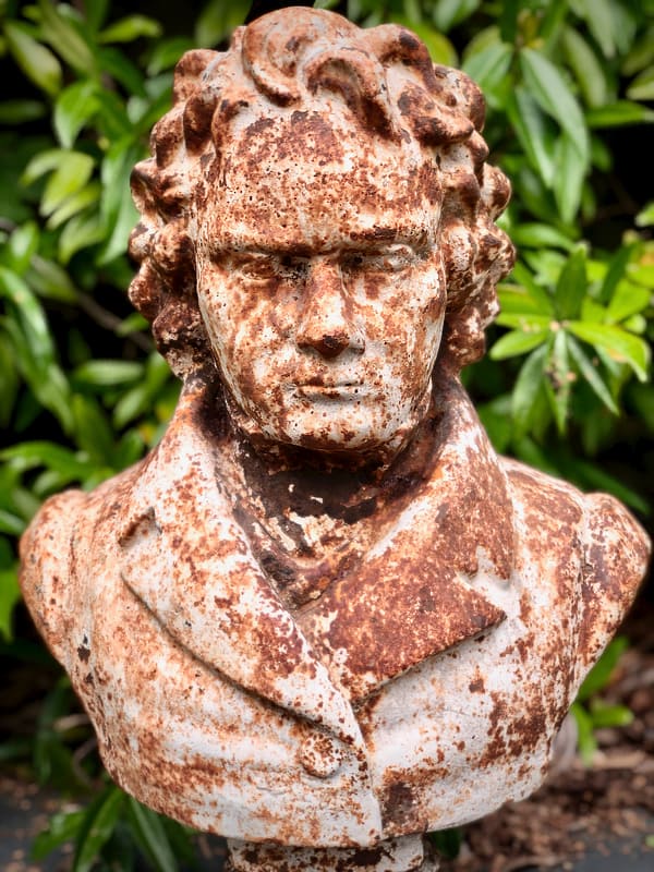 English, 19th Century, cast iron bust